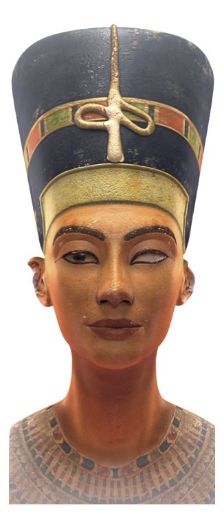 3D illustration of the bust of Nefertiti
