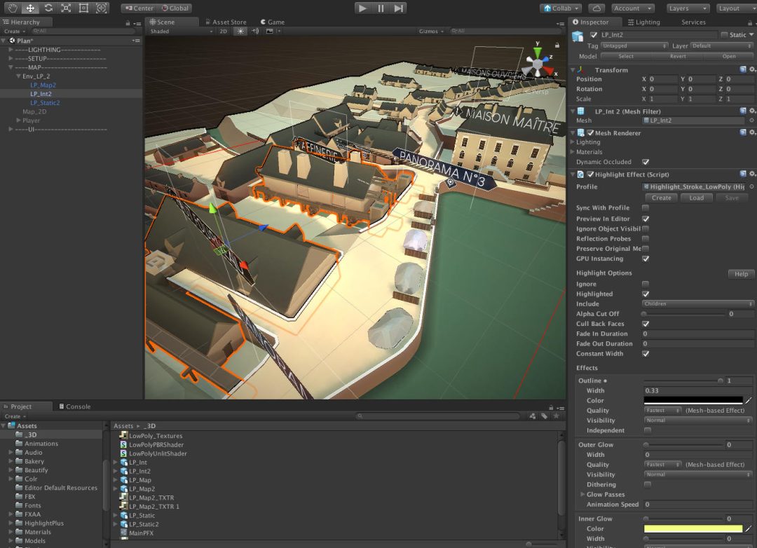 Post-production and 3D scene assembly